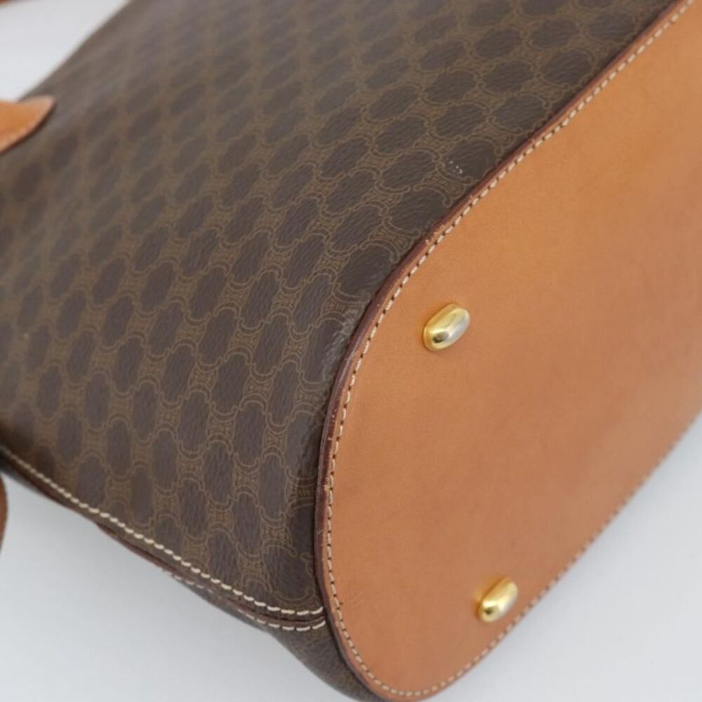 Celine Vintage Macadam Handbag Canvas Brown Canvas Handbag - Picture 12 of 16